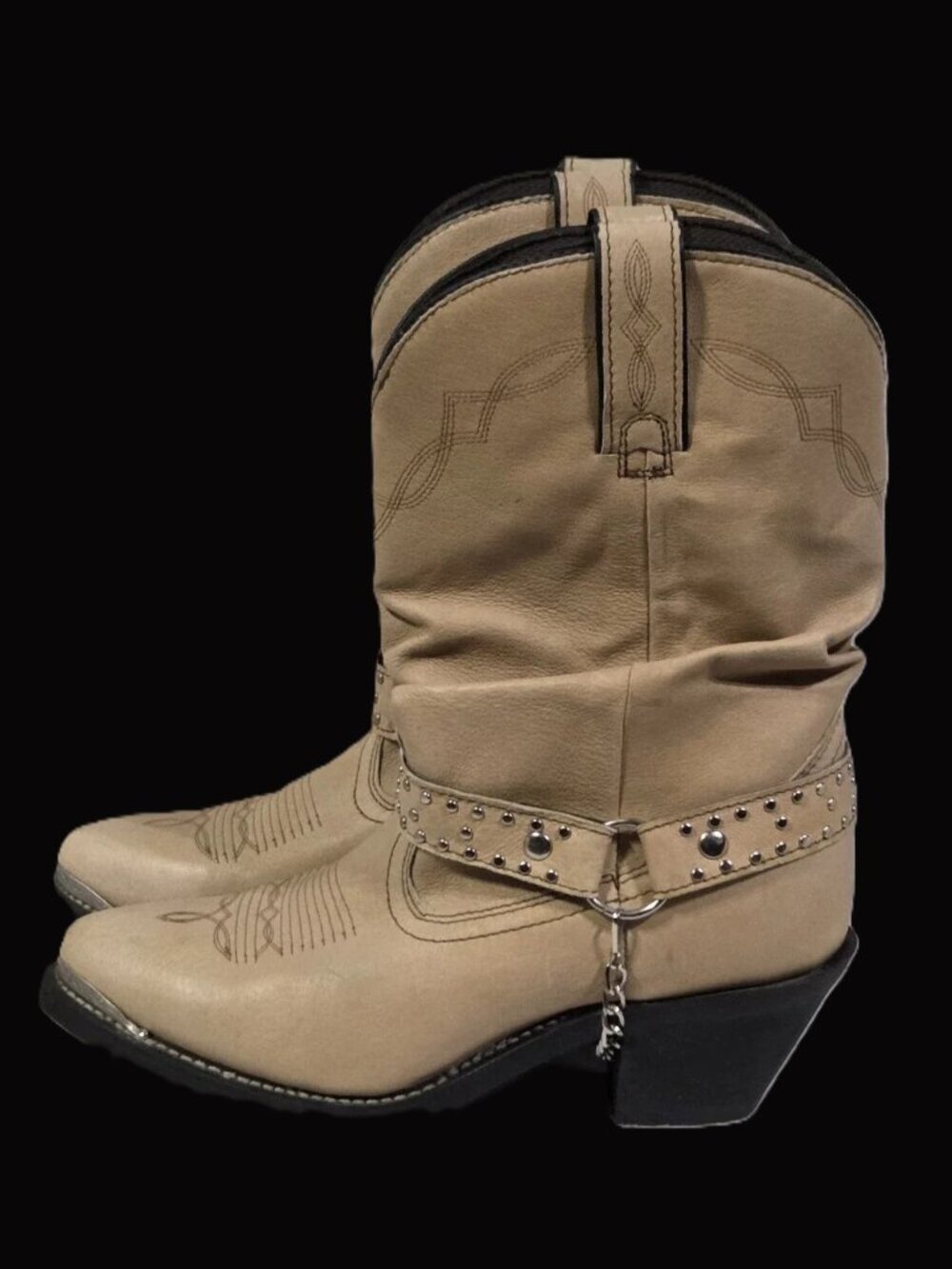 Shyanne Tan Buckle Western Cowboy Boot Size 8.5